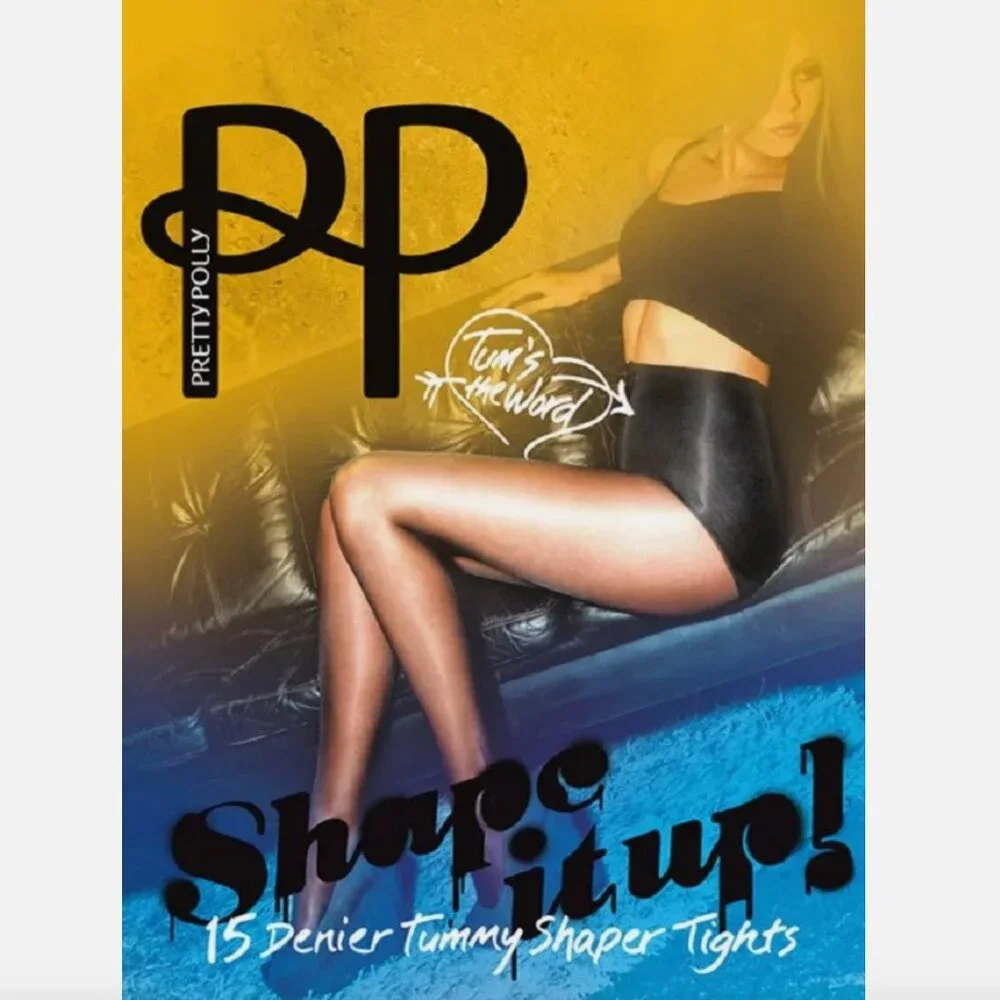 NWT Pretty Polly SHAPE IT UP! 15 Denier Tummy Shaper Tights, Nude